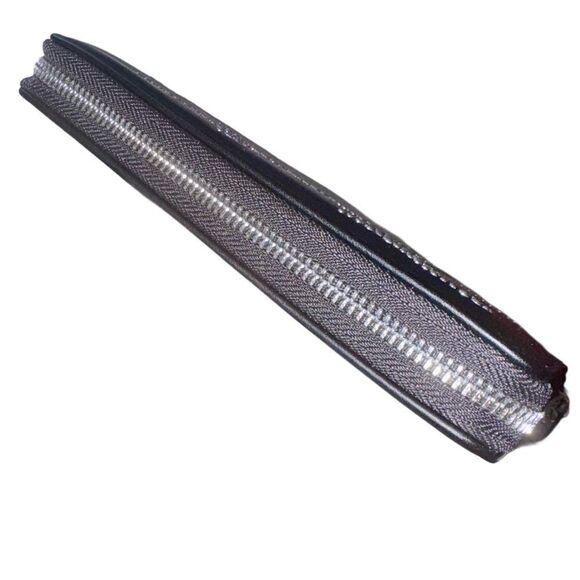 Juicy Couture Black Faux Leather Kimberly Rhinestone Logo Z/A Wallet Clutch Bag - Picture 6 of 11